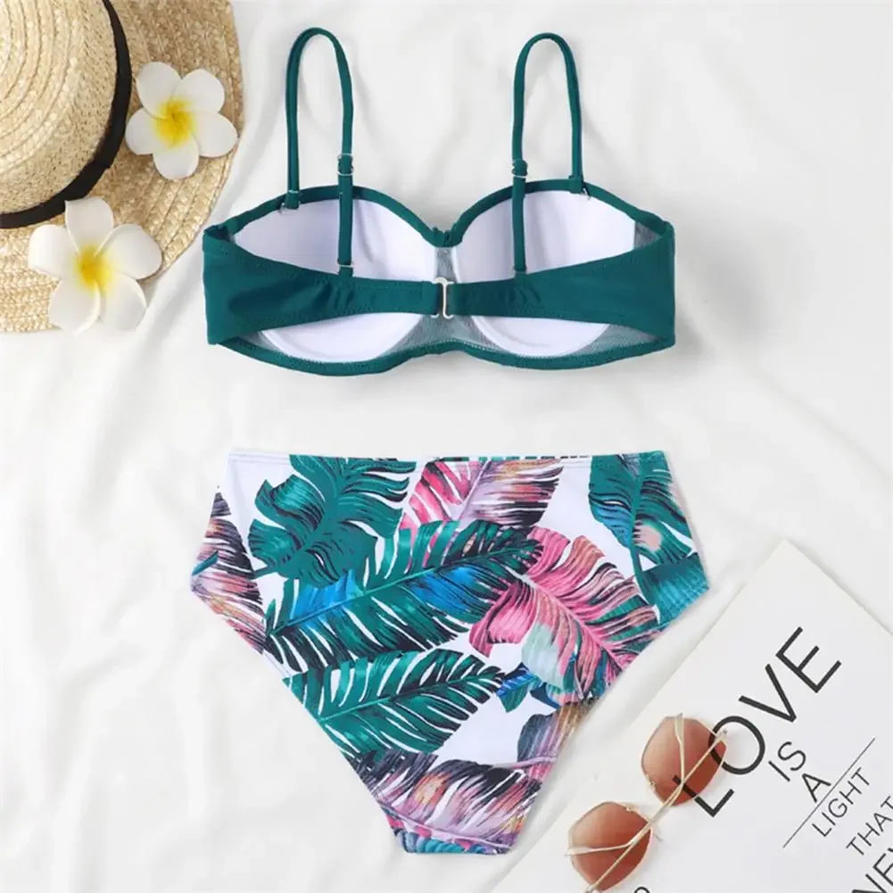 Underwire padded Bra-like Swimsuit set