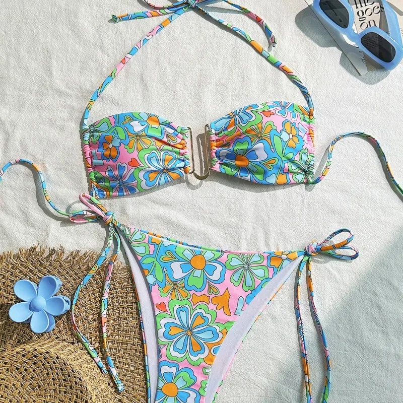 Floral U-Braced Bikini Set