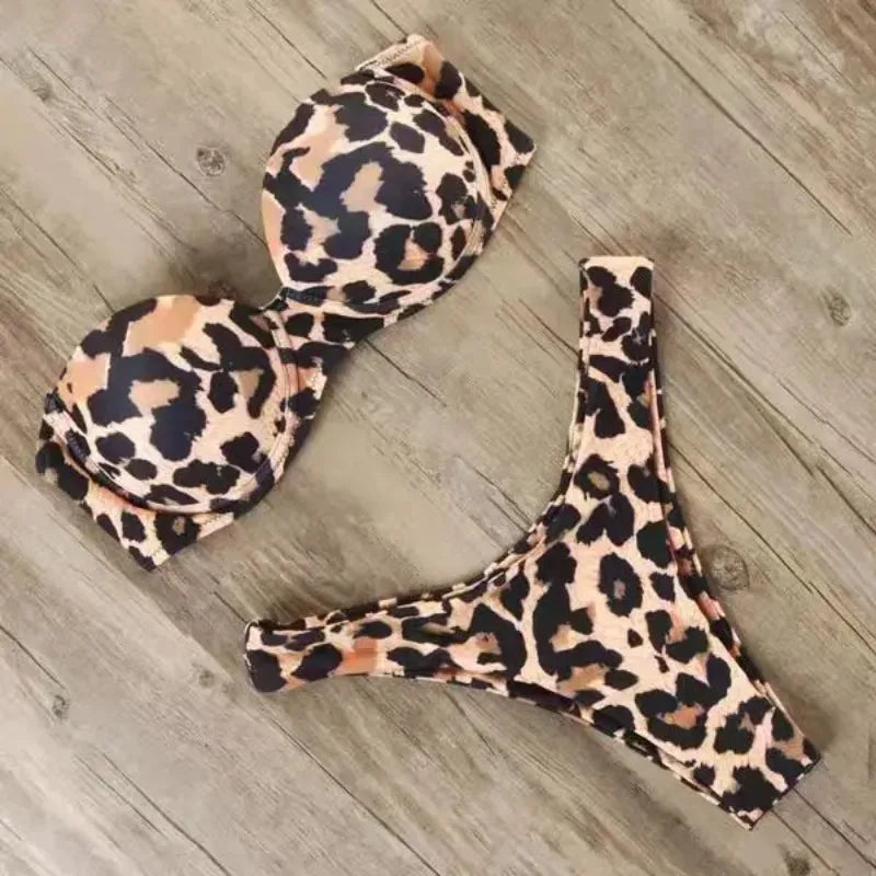 Push up Bikini - Leopard Swimsuit 2 Piece