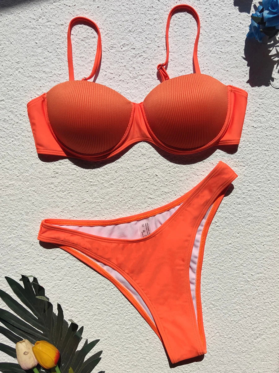 Push-Up Ribbed Bikini Set