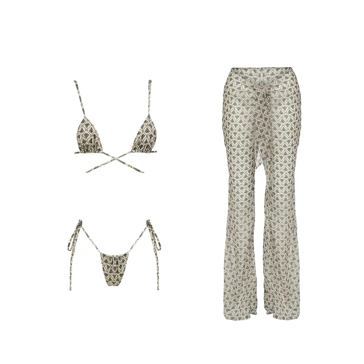 3 Pieces Bikini Pants Micro Bikini Set